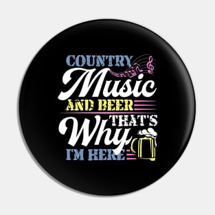 COUNTRY MUSIC AND BEER SARCASM GROUP SHIRT Pin