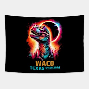 Waco Texas Total Solar Eclipse 2024 T Rex Dinosaur Tapestry