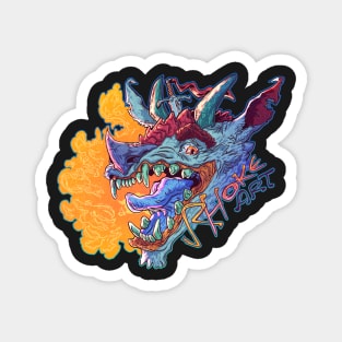 RHokeArt Dragon on Fire Magnet