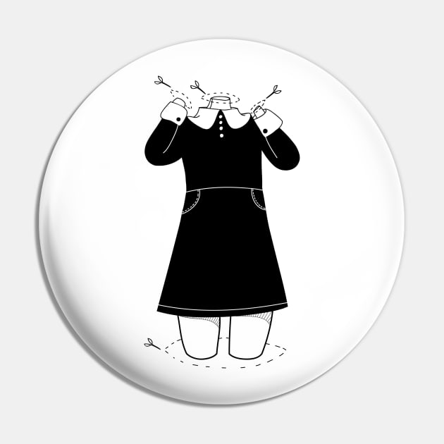Black dress Pin by coclodesign
