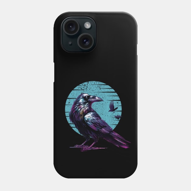 Raven Artistry Mystic Crow, fullmoon, crows, american crow, corvus,bird, birds Phone Case by Collagedream