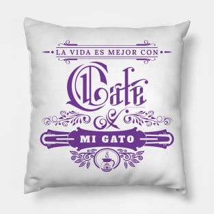 Cafe y gato Pillow