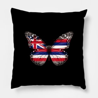 Hawaii Flag Butterfly - Gift for Hawaiian From Hawaii HI Pillow