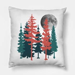 Full Moon Between Trees Pillow