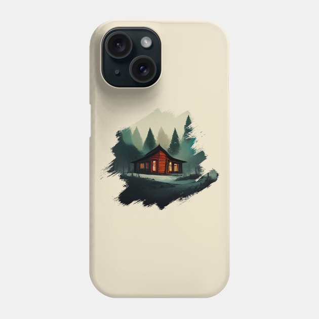 Beautiful cabin in the woods Phone Case by Mad Swell Designs