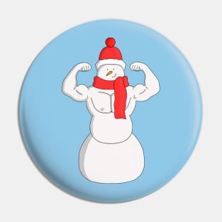 Flex Muscle Snowman Pin