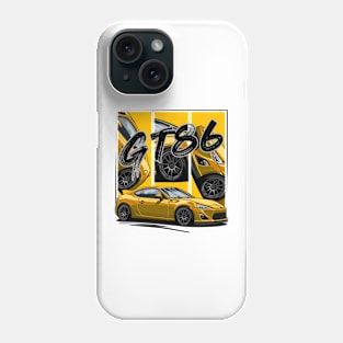 Yellow Toyota GT86, JDM Car White Phone Case