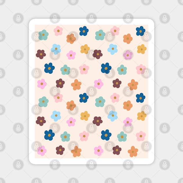 Groovy Flowers Pattern Magnet by OneThreeSix