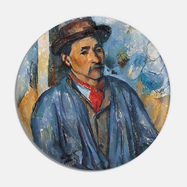 Man in a Blue Smock by Paul Cezanne Pin by Classic Art Stall