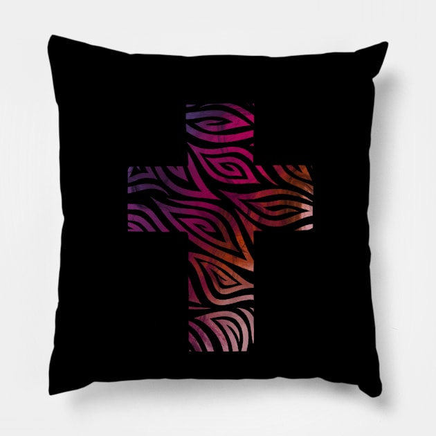Painted Cross Pillow by Bluefire