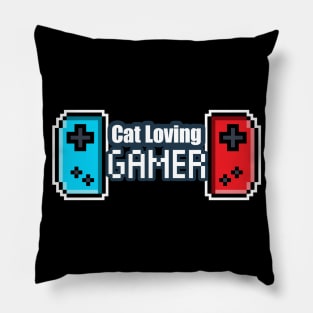 Cat Loving Gamer - Retro Pixel Classic Nostalgia Video Games Pillow