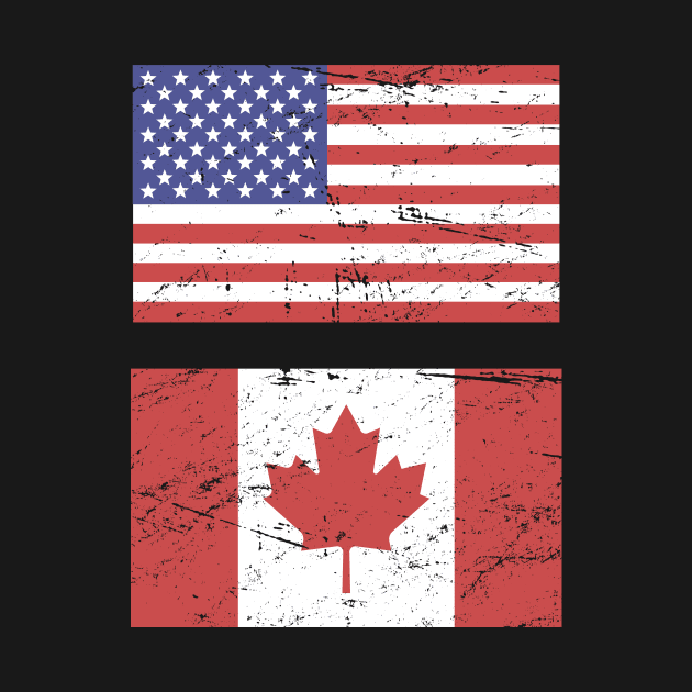 United States Flag & Canada Flag by MeatMan