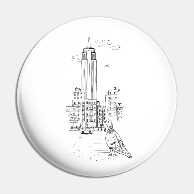 Empire State Pigeon Pin by Das Brooklyn