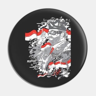 Leader of Indonesia Illustration Pin