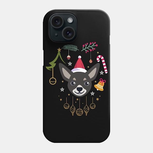 chihuahua christmas bells lights funny xmas dog lover Phone Case by cuffiz