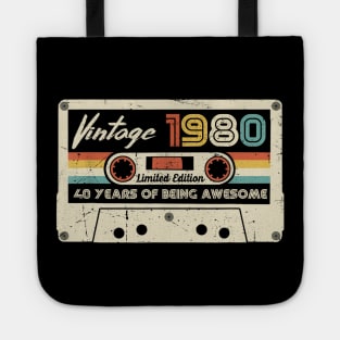 Vintage 1980 Made In 1980 40th Birthday 40 Years Old Gift Shirt Funny Birthday Gifts Tote