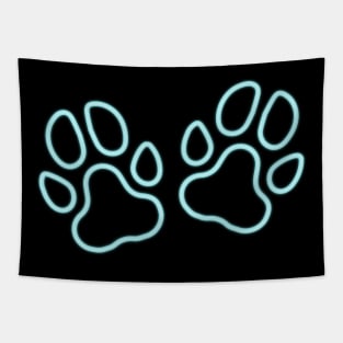 80's Gift 80s Retro Neon Sign Pet Paw Tapestry