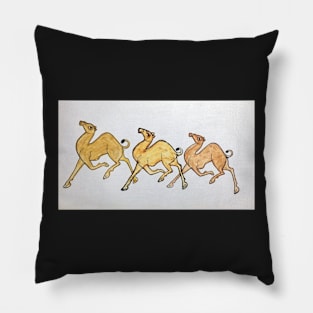 Indian folk art camel print in Phad painting style Pillow