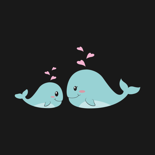 Whale Mother Child fish pregnant baby shower Women by ELFEINHALB