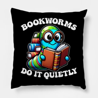 Bookworm Buddy Reading Lover Adorable Nerd Worm Tee Pillow
