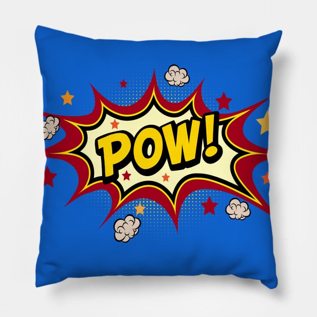 Comic book sound effect in classic cartoon call-out: POW! Pillow by Ofeefee