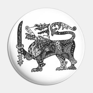 Ceylon Lion logo with sword Pin