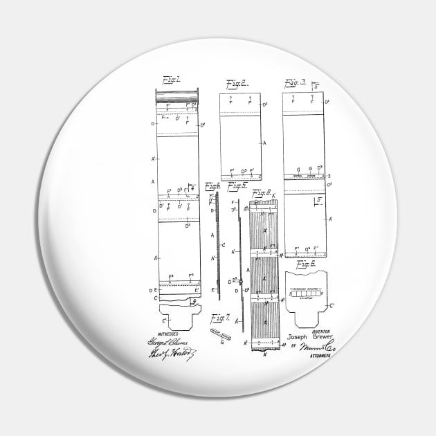 Photographic Roll Vintage Patent Hand Drawing Pin by TheYoungDesigns