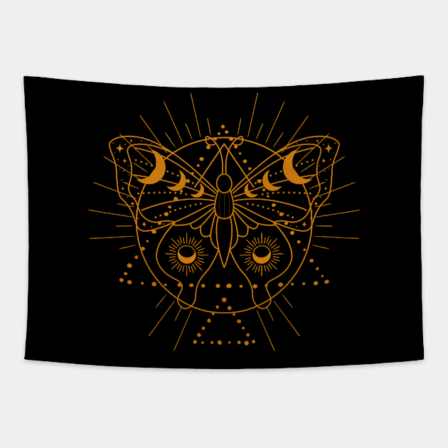 celestial butterfly with sacred geometric design Tapestry by Drawab Designs