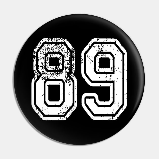 Number 89 Grungy in white Pin by Sterling