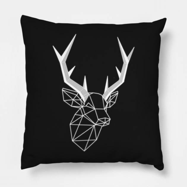 Geometric Light Line Stag Head Geometric Pillow Teepublic