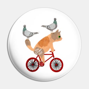 Cat cycling Pin