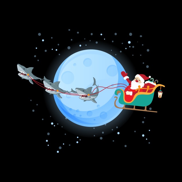 Santa Claus Riding Shark Shirt by Skylane