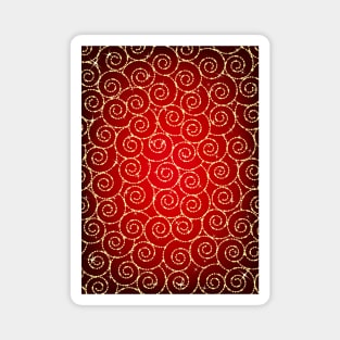 Christmas Swirls - Red and Gold Magnet