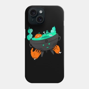 Cute Spooky Halloween Pumpkin and Skeleton Soup Phone Case