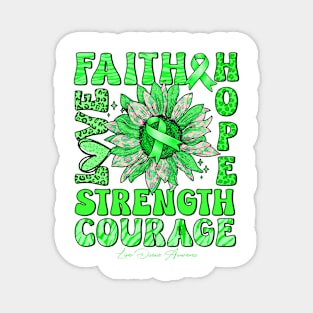 Liver Disease Awareness - Sunflower strong faith love Magnet