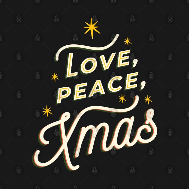 Peace Love Xmas - Christmas Tree by Krishnansh W.