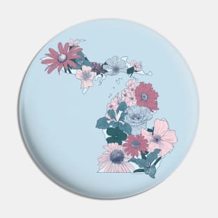 Michigan Native Flowers Pin