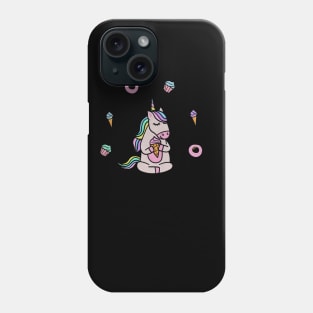 Cute Unicorn Yoga Meditating, Dessert Lover Phone Case