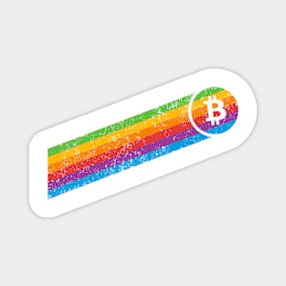 Vintage Retro Bitcoin Rainbow Magnet