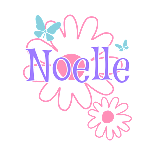 Noelle Girls Name Daisy Butterflies T-Shirt