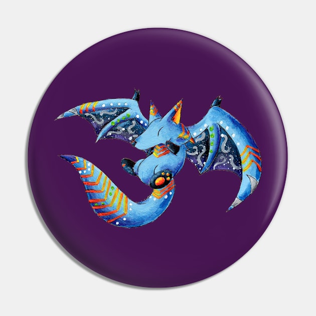 Nocturnal Trickster Pin by KristenOKeefeArt