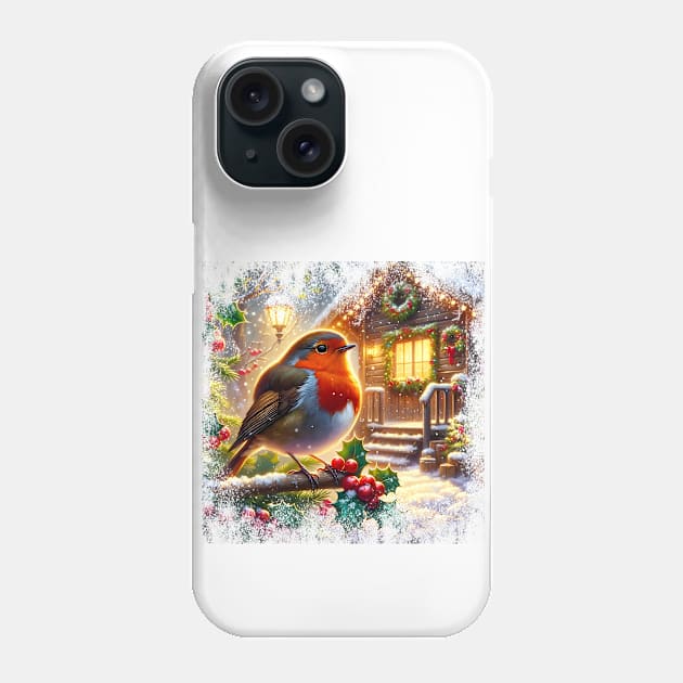 Christmas Robin Phone Case by OddHouse
