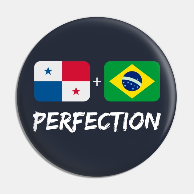 Panamanian Plus Brazilian Perfection Mix Flag Heritage Gift Pin by Just Rep It!!