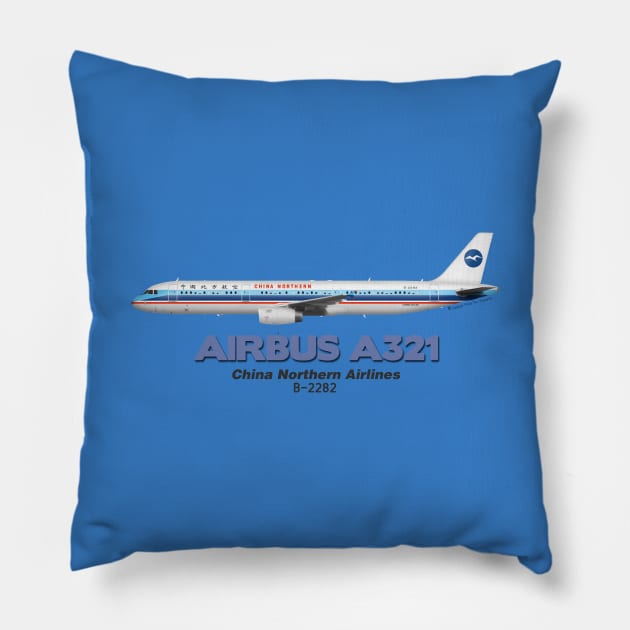 Airbus A321 - China Northern Airlines Pillow by TheArtofFlying