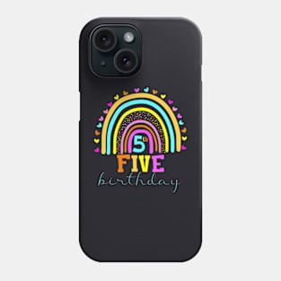 5 Years Old Rainbow 5Th Birthday For Girls Boys Kids Phone Case