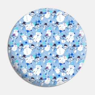 Snowman crazy blue Pin