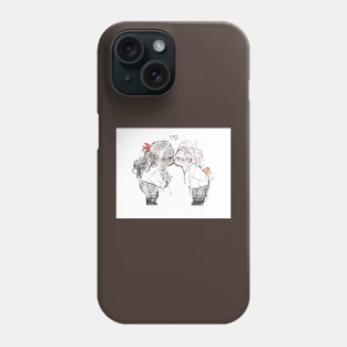 black and white kissy poo Phone Case