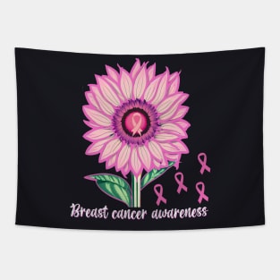 Breast Cancer Awareness Sunflower Tapestry