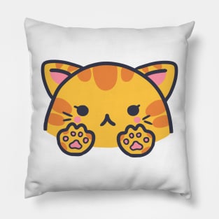 cute kawaii orange striped cat Pillow