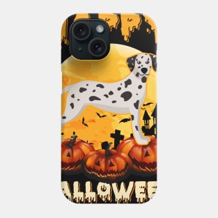 Dalmatian Dog Halloween Scary Pumpkin Costume Phone Case